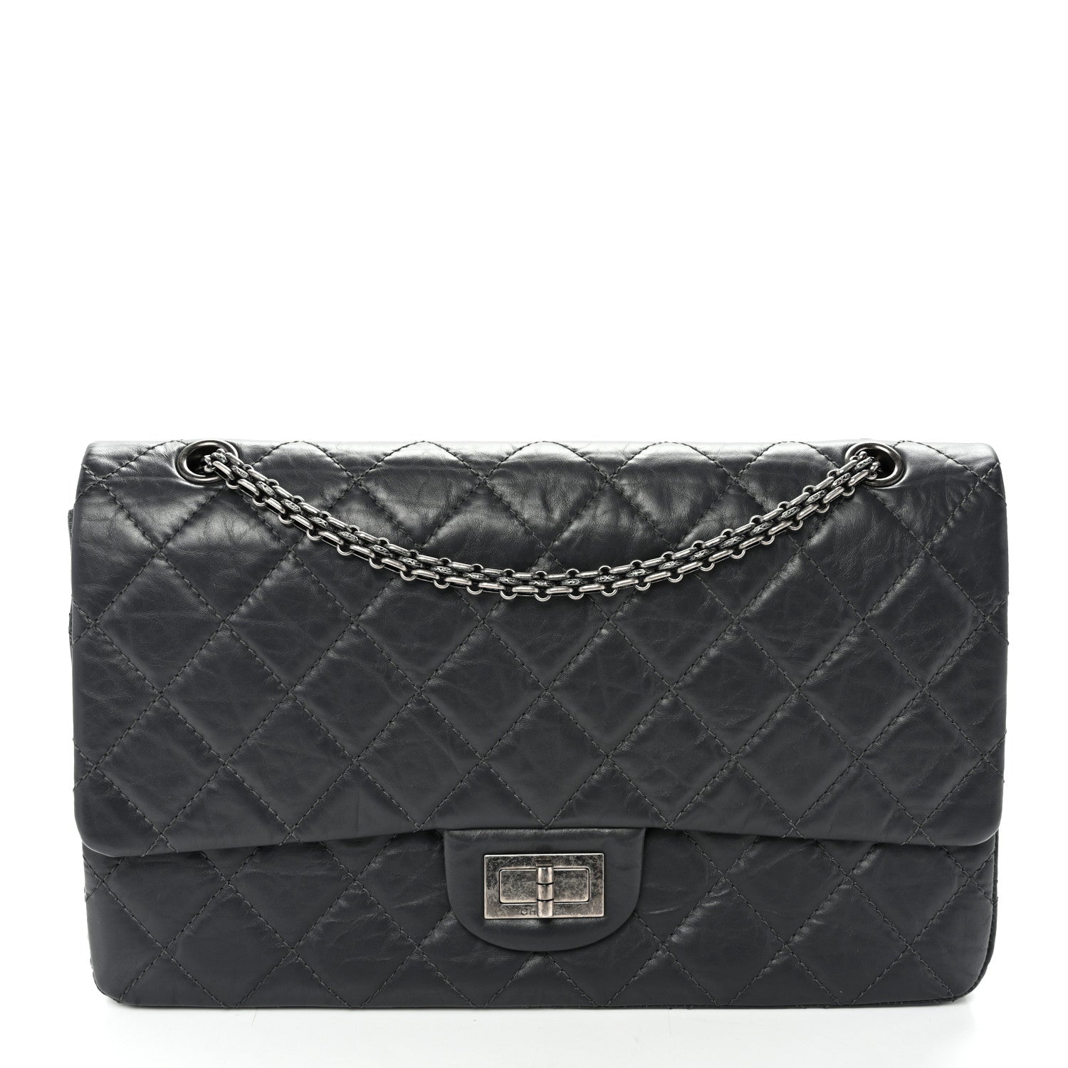 Chanel Aged Calfskin Quilted 2.55 Reissue 227 Flap Dark Grey 1 of 10