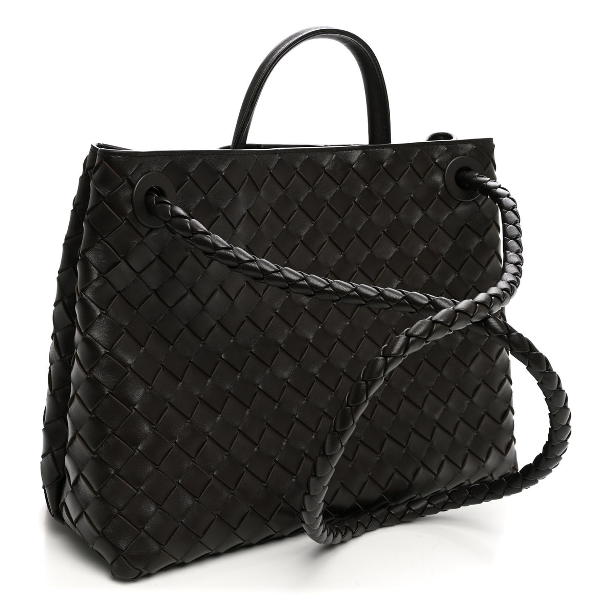 Nappa Intrecciato Medium Andiamo Shoulder Bag Fondant