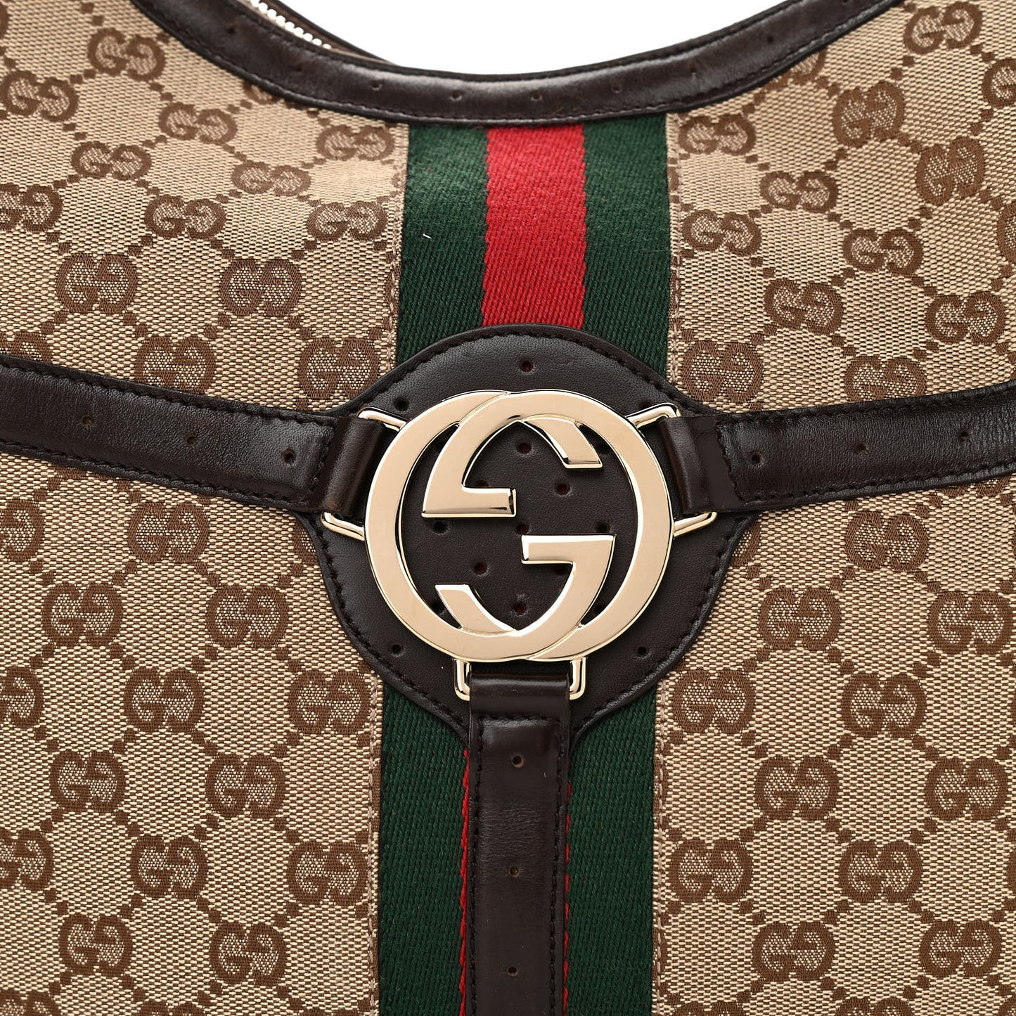 Monogram Web GG Reins Hobo Brown