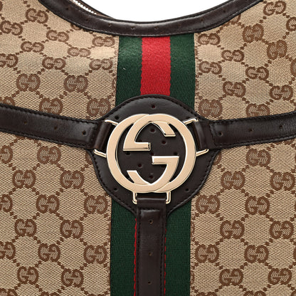Gucci Monogram Web GG Reins Hobo Brown 8 of 11