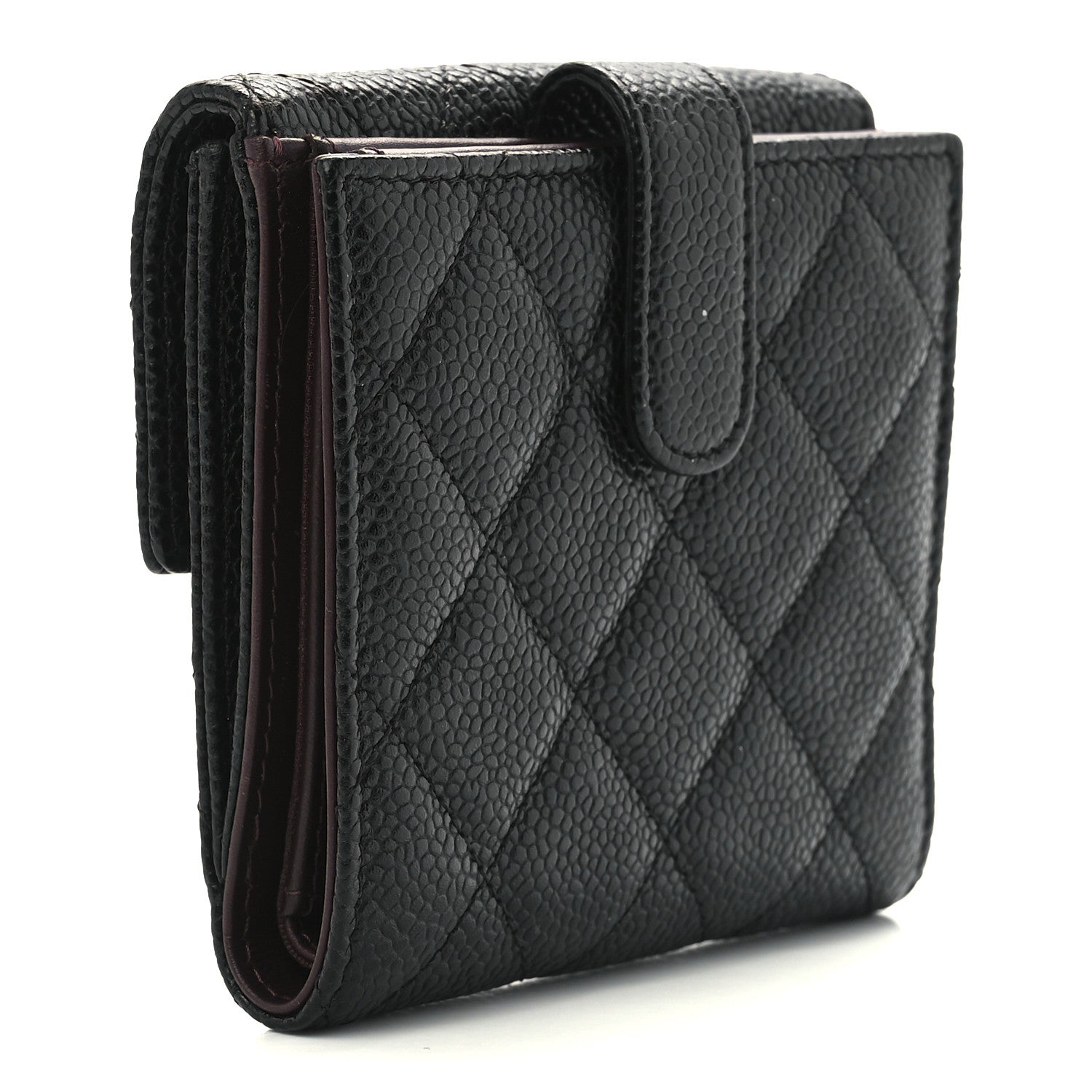 Chanel Caviar Quilted Compact French Flap Wallet Black 3 of 15