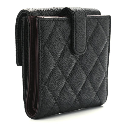 Chanel Caviar Quilted Compact French Flap Wallet Black 3 of 15