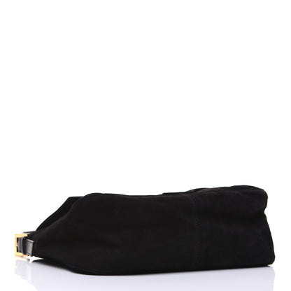 Fendi Suede Calfskin Mama Baguette Black 4 of 15