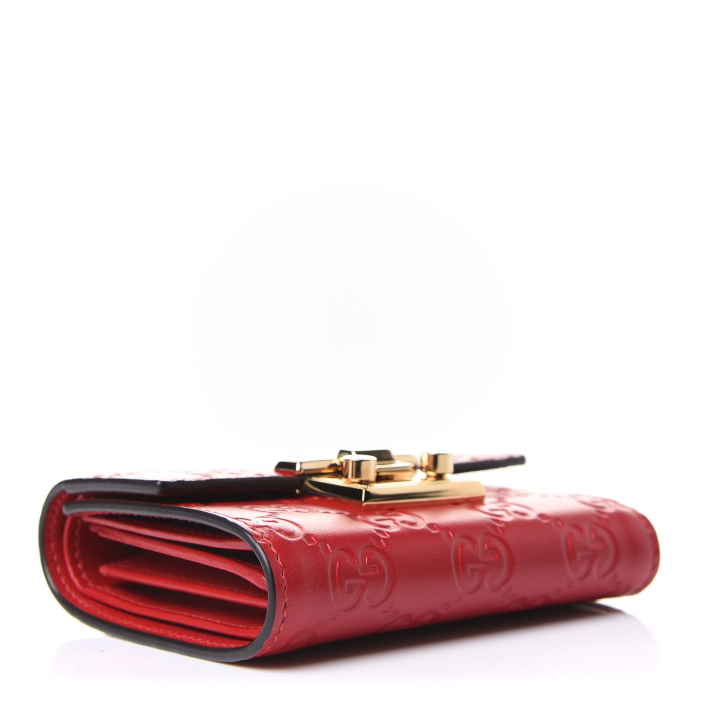 Guccissima Padlock Wallet Hibiscus Red
