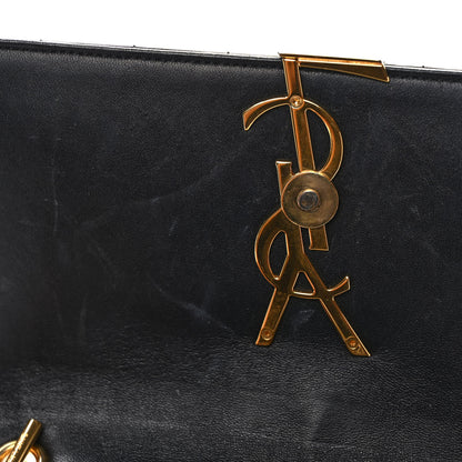 Saint Laurent Patent Calfskin Matelasse Monogram Vicky Chain Wallet Black 10 of 11