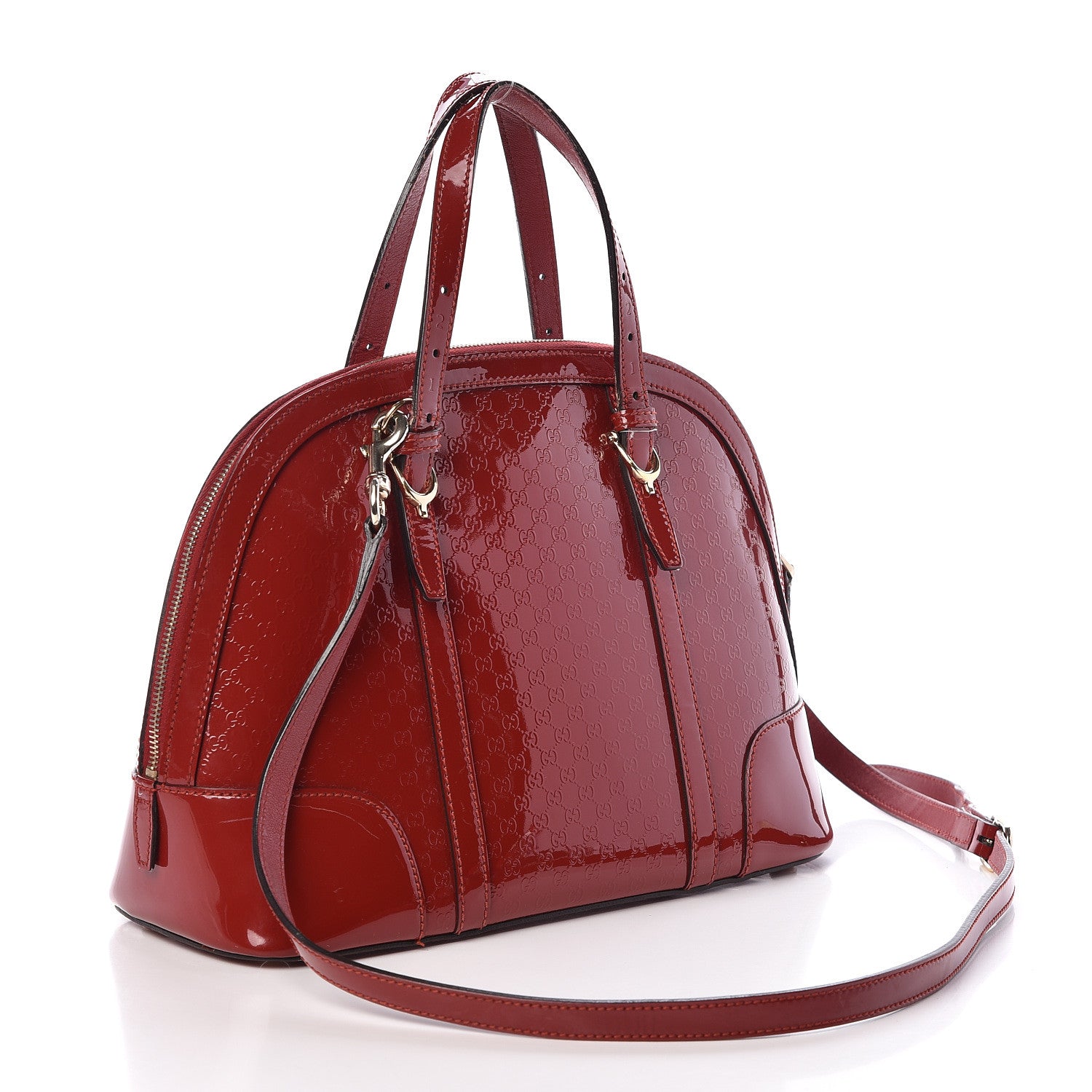 Gucci Patent Microguccissima Small Nice Top Handle Dome Bag Rose Bed 3 of 16