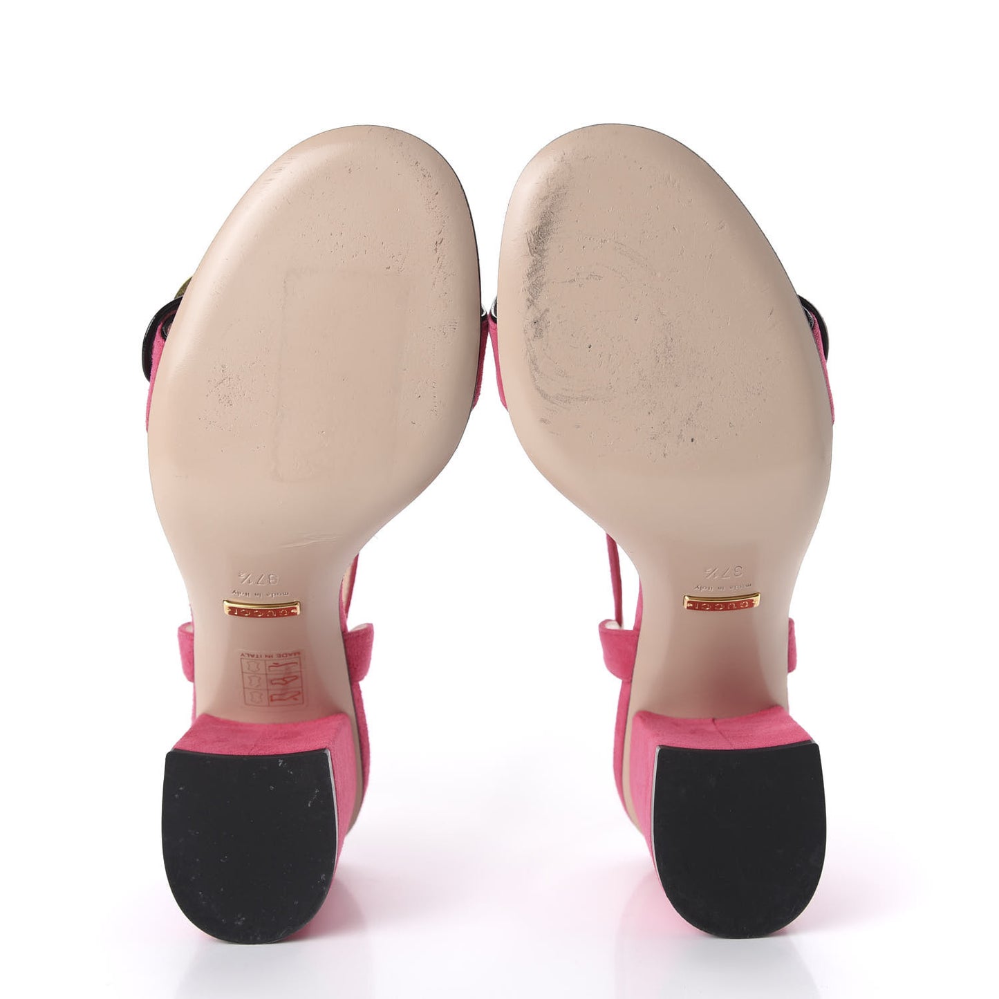 Kid Scamosciato GG Marmont Ankle Wrap 75mm Sandals 37 Hot Pink