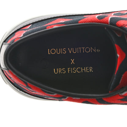 Louis Vuitton X UF Calfskin Tufted Monogram Stellar Sneakers 37 Black Red 7 of 8