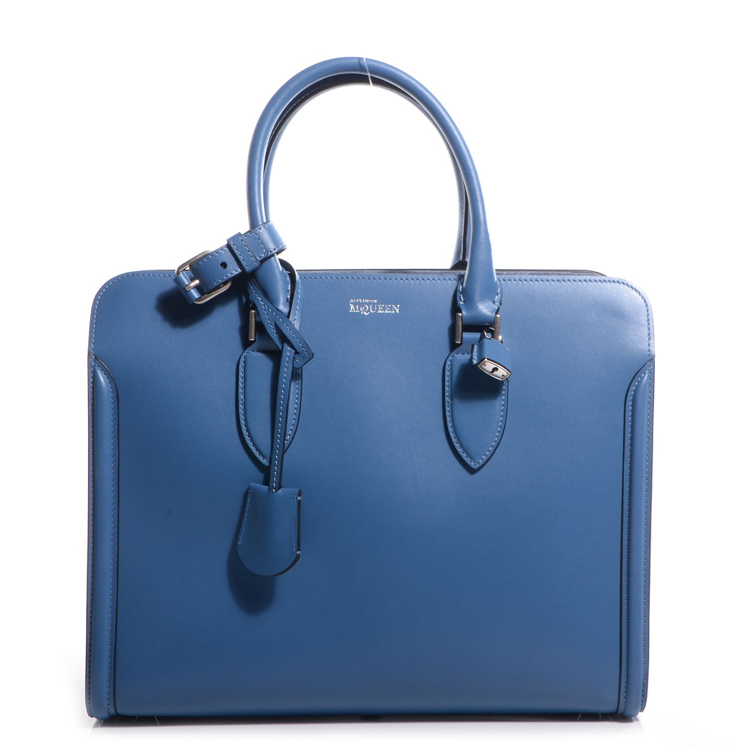 Alexander McQueen Calfskin Heroine Open Tote Blue 1 of 10