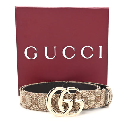Gucci Original GG Canvas Marmont Thin Belt 105 42 Beige Ebony 5 of 5