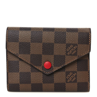 Louis Vuitton Damier Ebene Victorine Wallet Red 1 of 10
