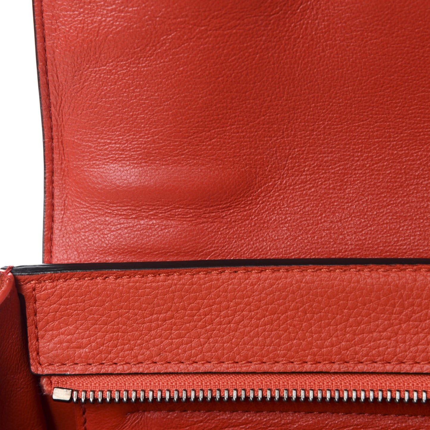 Drummed Calfskin Suede Medium Trapeze Coquelicot