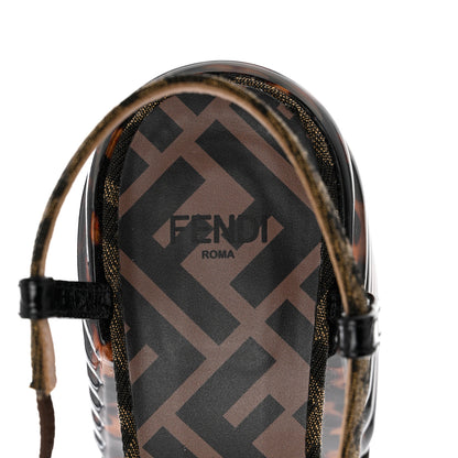 Fendi Calfskin Crocodile Embossed Promenade Slingback Loafer Pumps 38 Black Dark Brown Tobacco 6 of 8