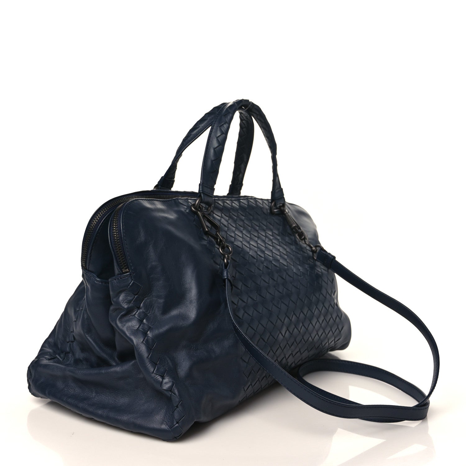 Bottega Veneta Calfskin Intrecciato Large Leggero Tote Blue 2 of 9