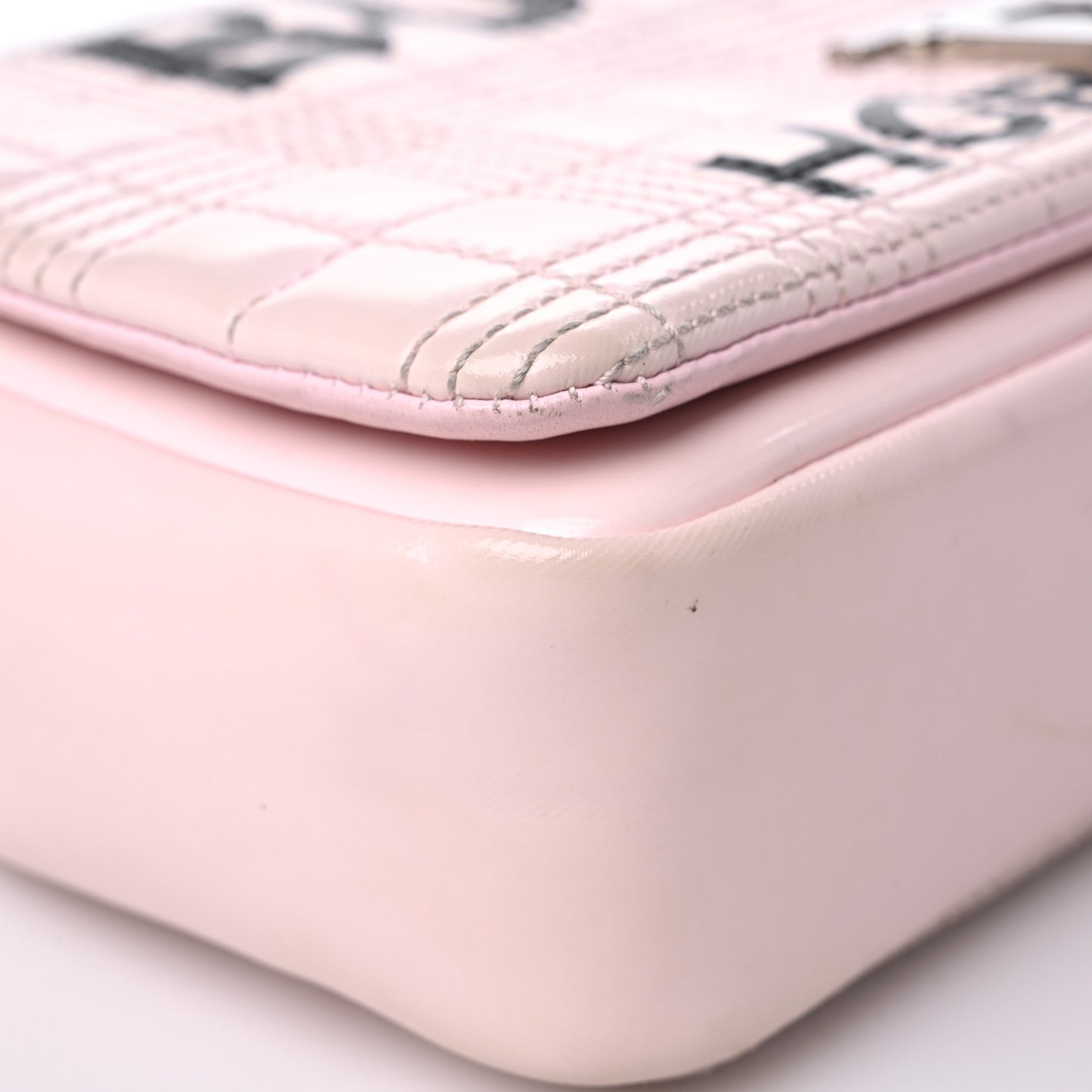 Patent Quilted Horseferry Print Small Lola Bag Pink