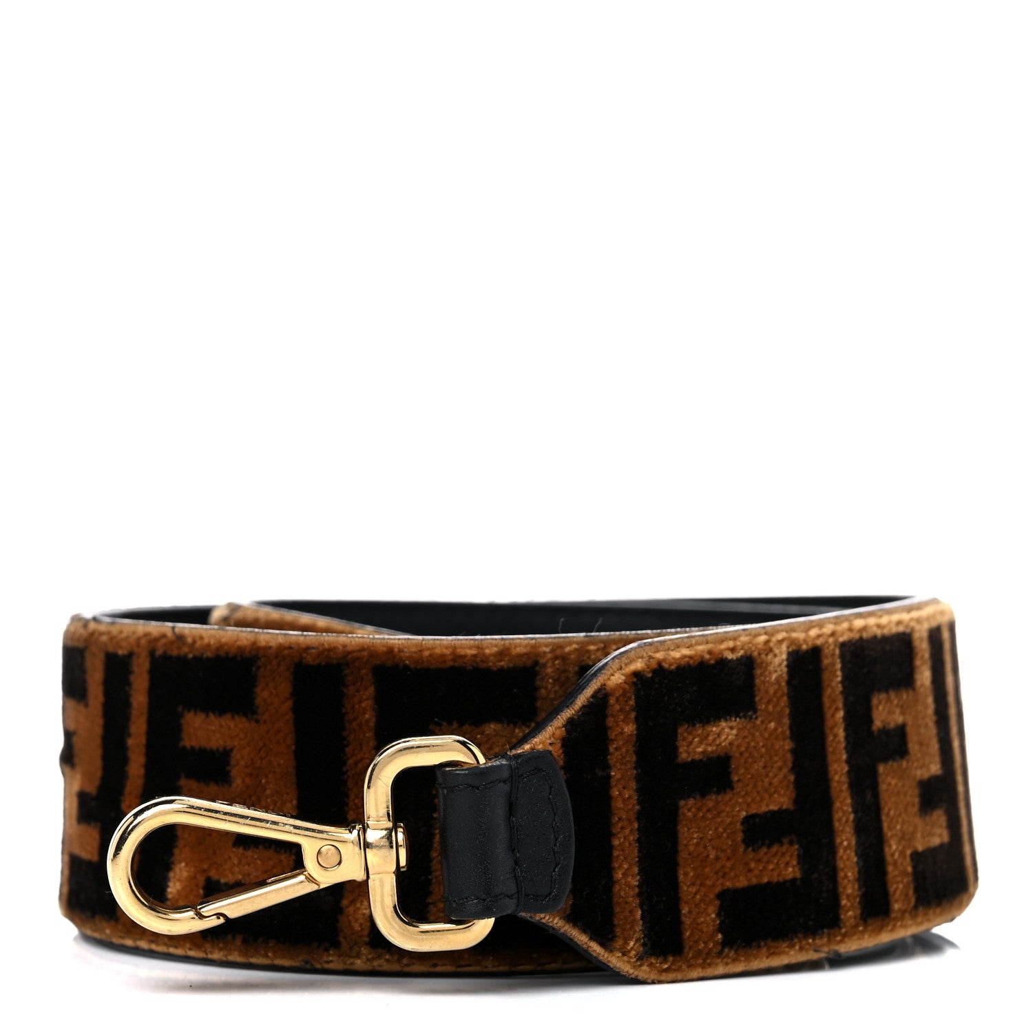 Fendi Velvet Tapestry FF Strap You Tobacco 1 of 9