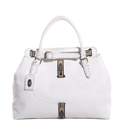 Fendi Calfskin Romano Selleria Large Villa Borghese Tote White 1 of 10