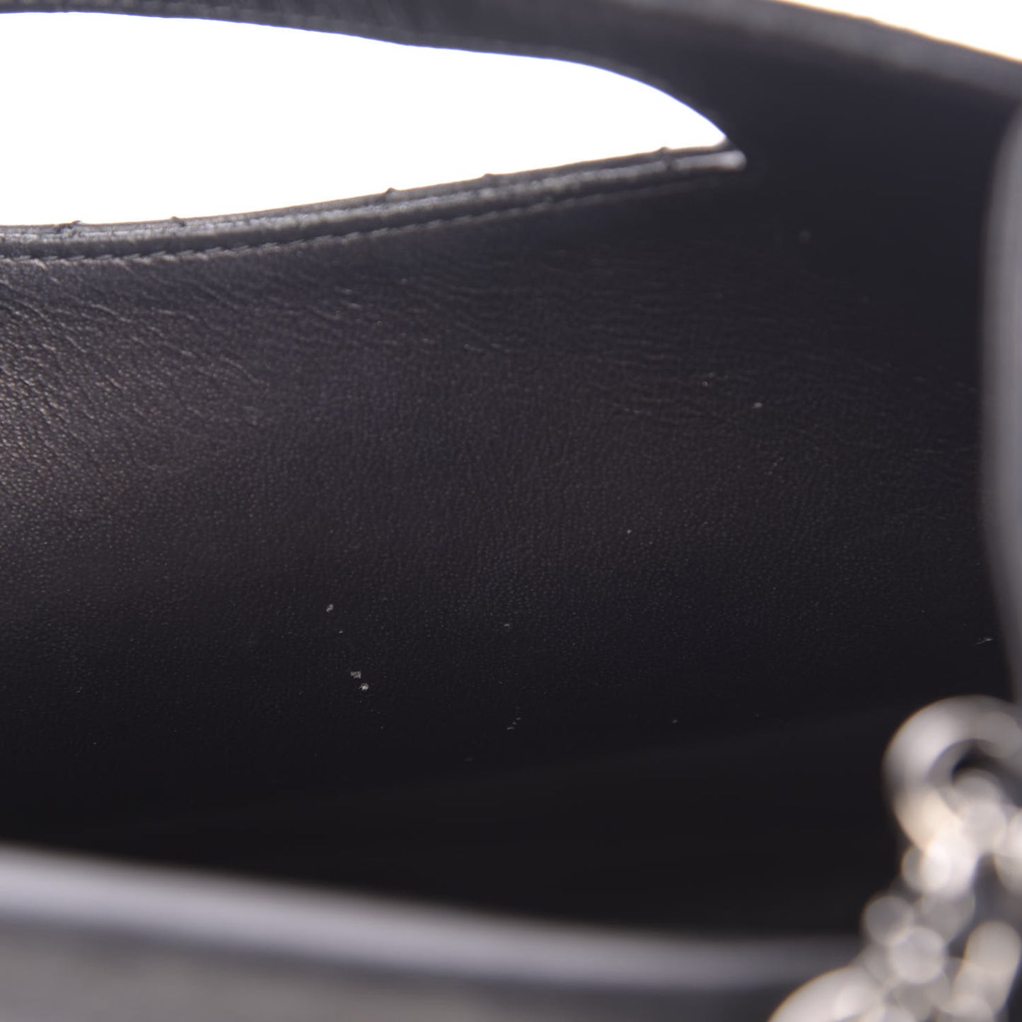 Lambskin Top Handle Logo Flap Black