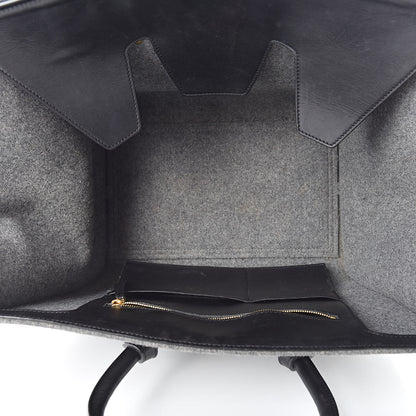 Celine Felt Calfskin Medium Tie Knot Tote Grey Black 5 of 12