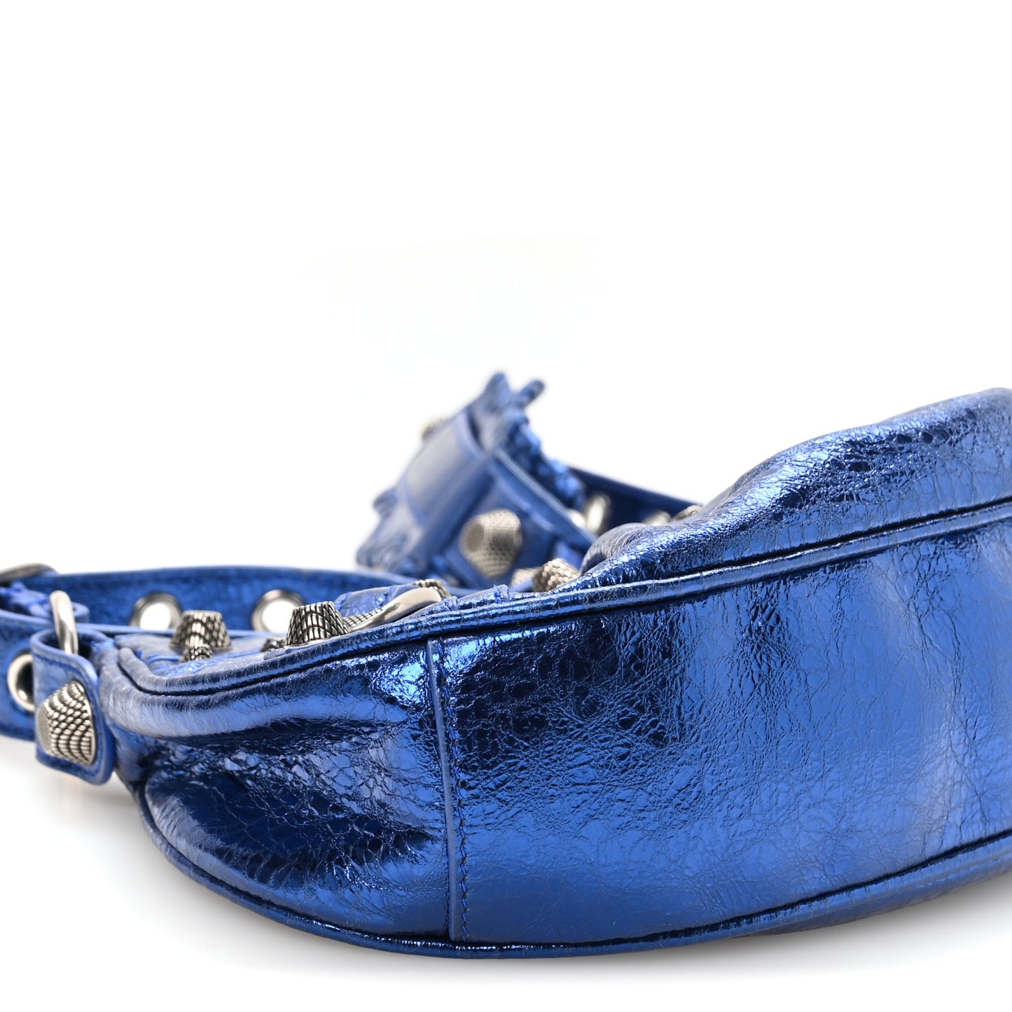 Metallic Arena Agneau Le Cagole Shoulder Bag XS Blue