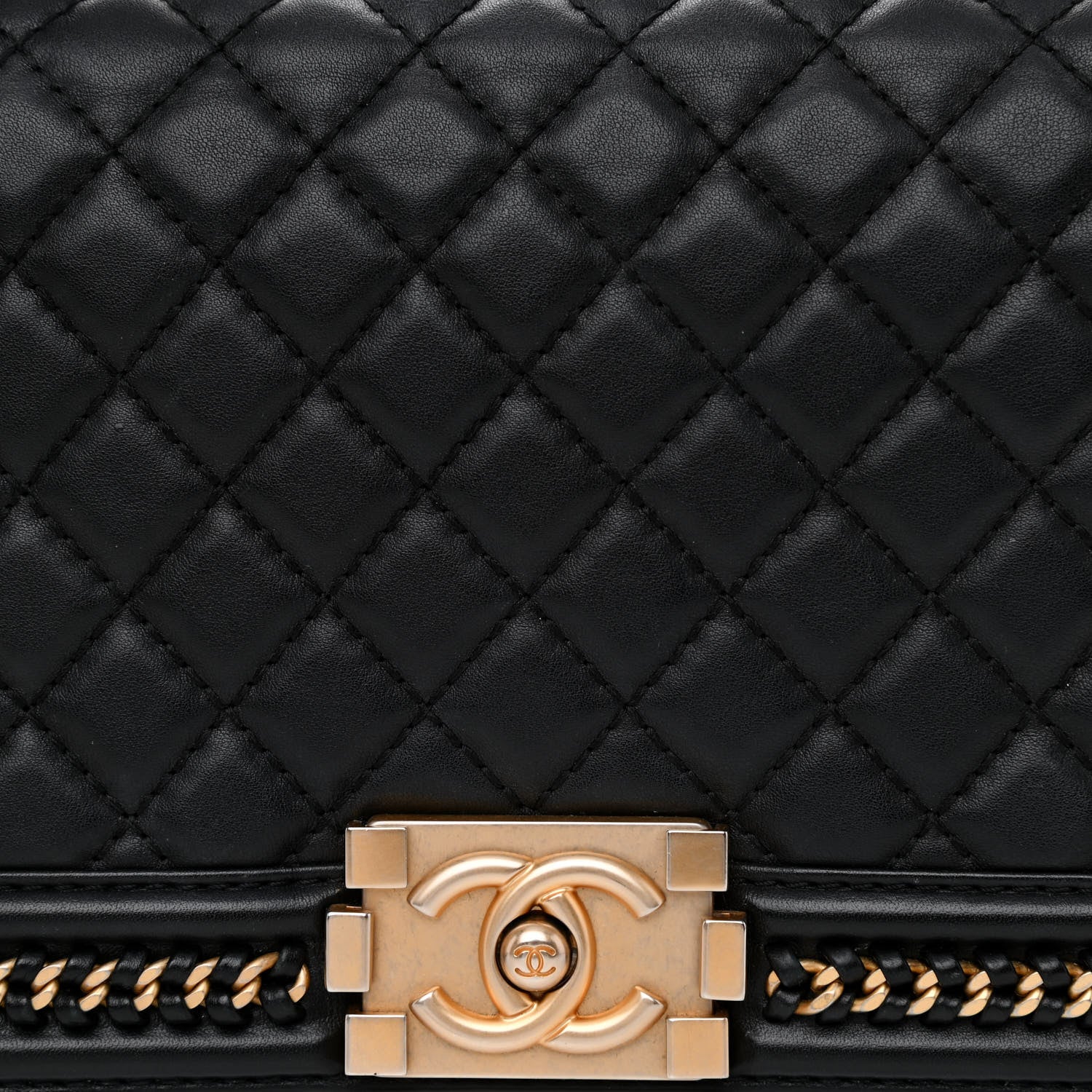 Chanel Calfskin Quilted Medium Boy Top Handle Flap Black 8 of 12