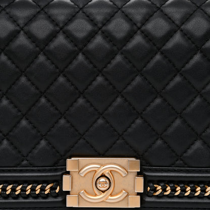 Chanel Calfskin Quilted Medium Boy Top Handle Flap Black 8 of 12