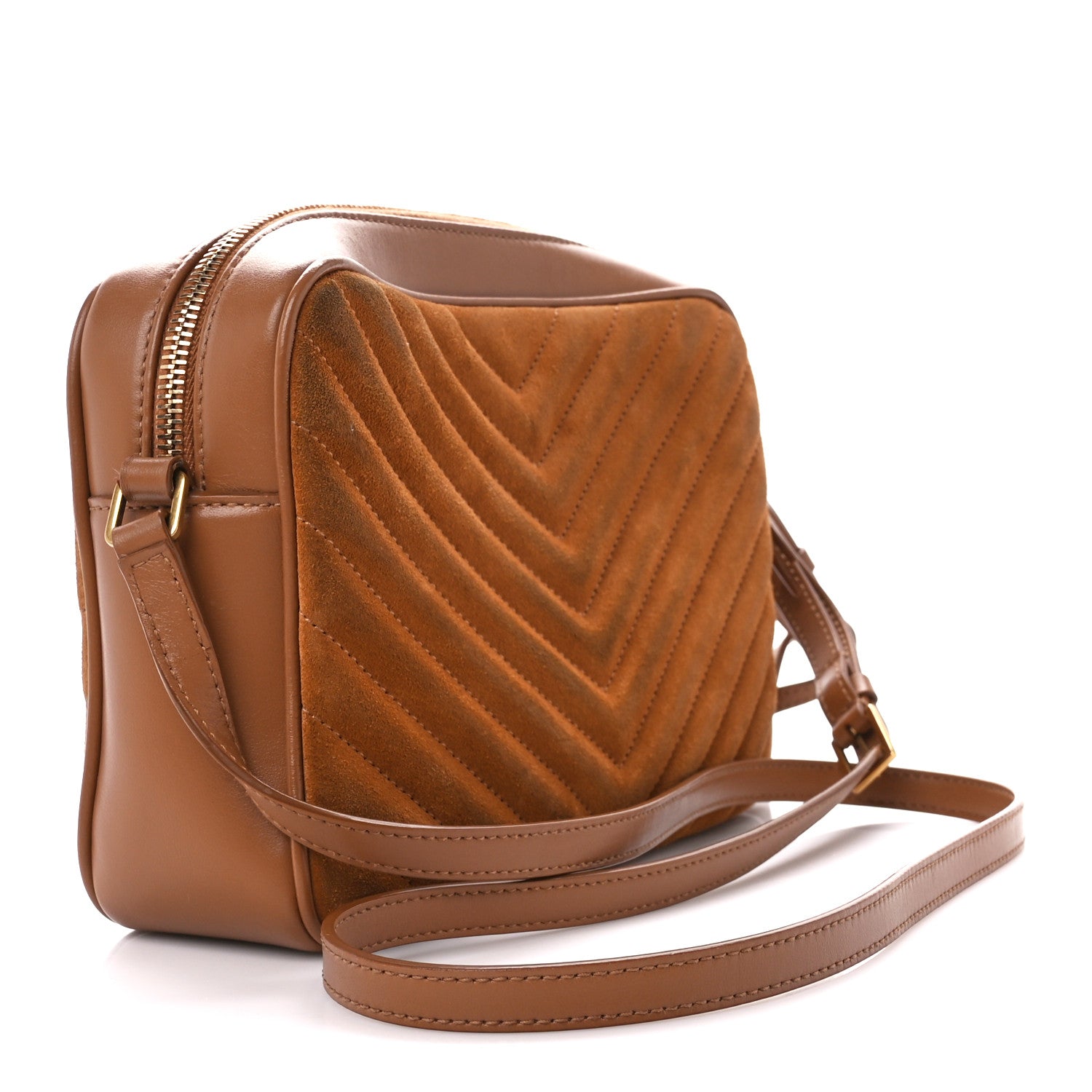 Saint Laurent Suede Matelasse Monogram Lou Camera Bag Cinnamon 3 of 11