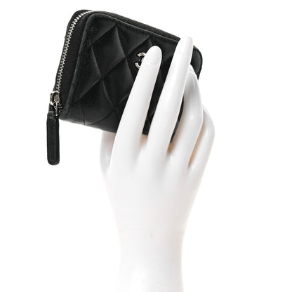 Chanel Lambskin Quilted Zip Coin Purse Black 2 of 10