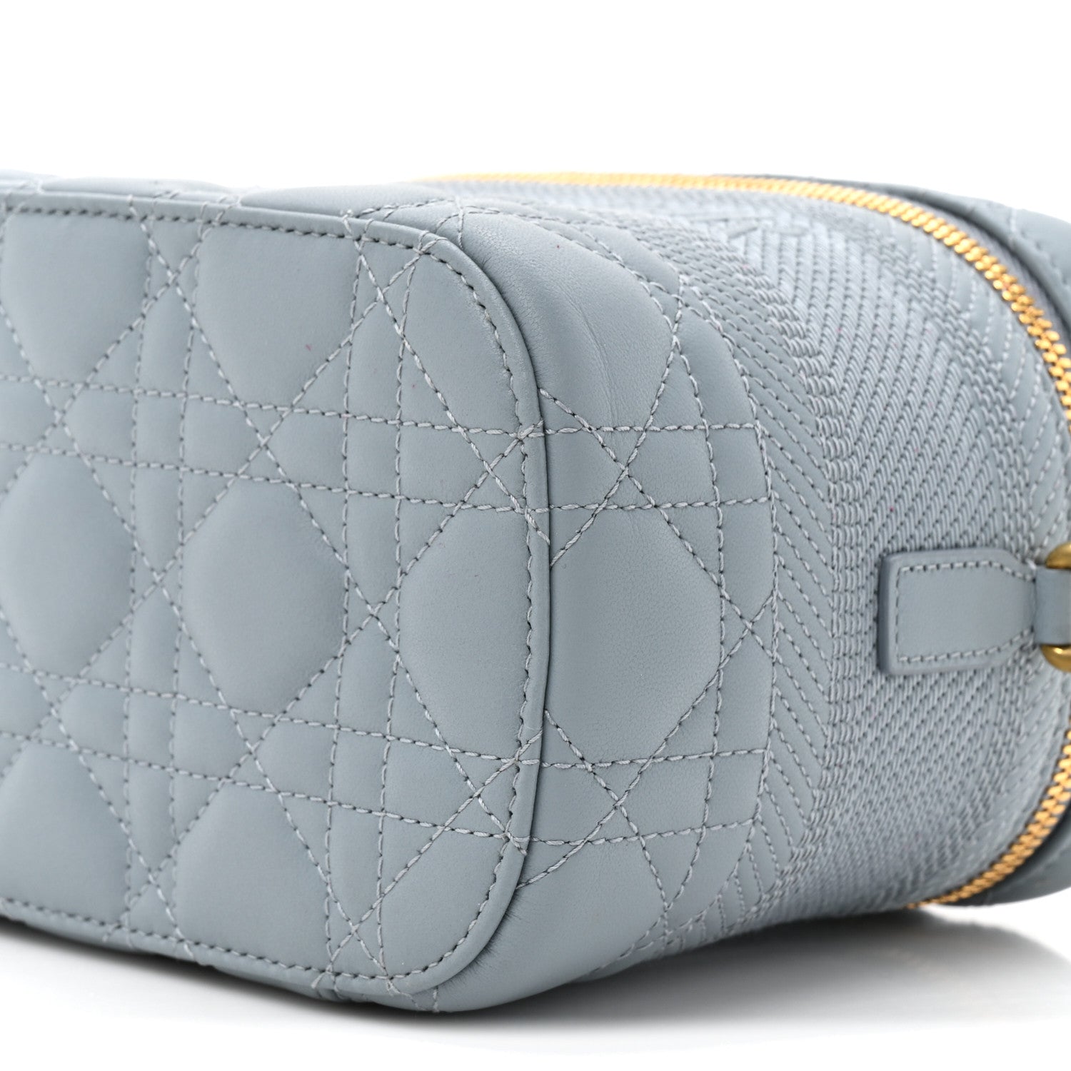 Christian Dior Lambskin Cannage Small Diortravel Vanity Case Cloud Blue 9 of 11