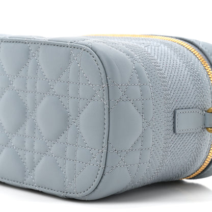 Christian Dior Lambskin Cannage Small Diortravel Vanity Case Cloud Blue 9 of 11