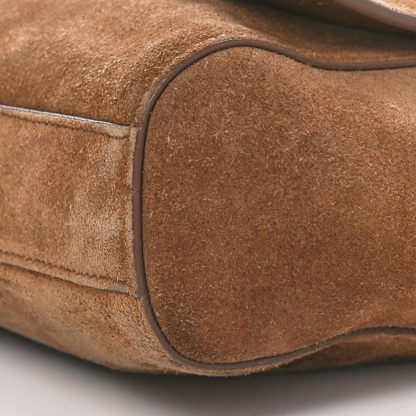 Smooth Calfskin Suede Medium Reversible Monogram Kate Satchel Light Ochre