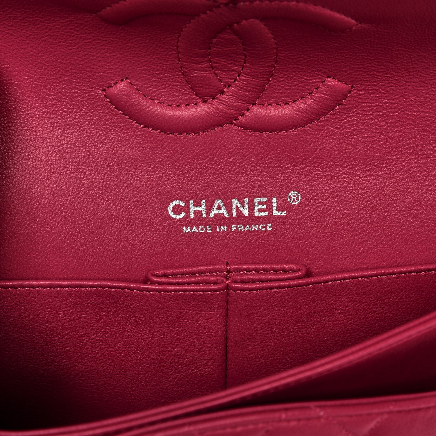 Chanel Lambskin Quilted Medium Double Flap Dark Pink 6 of 12