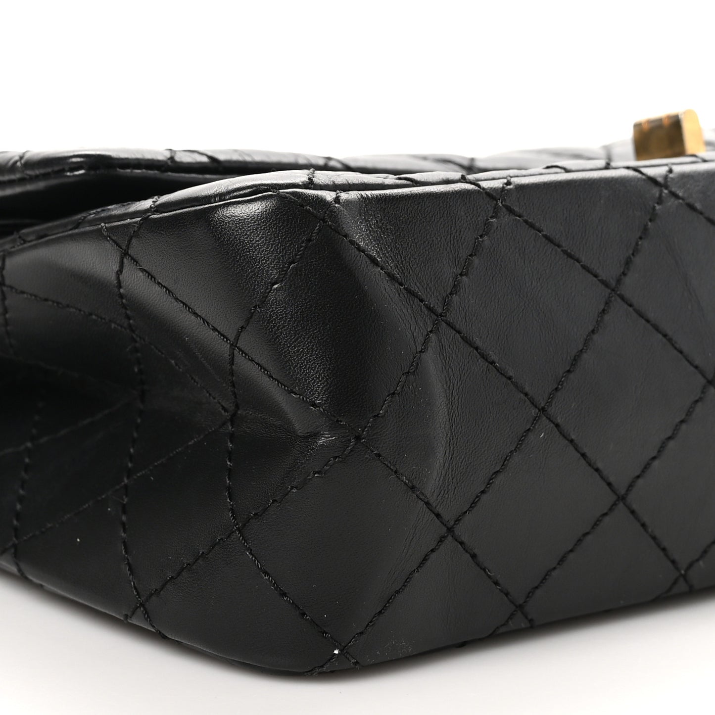 Aged Calfskin Quilted 2.55 Reissue 225 Flap Black