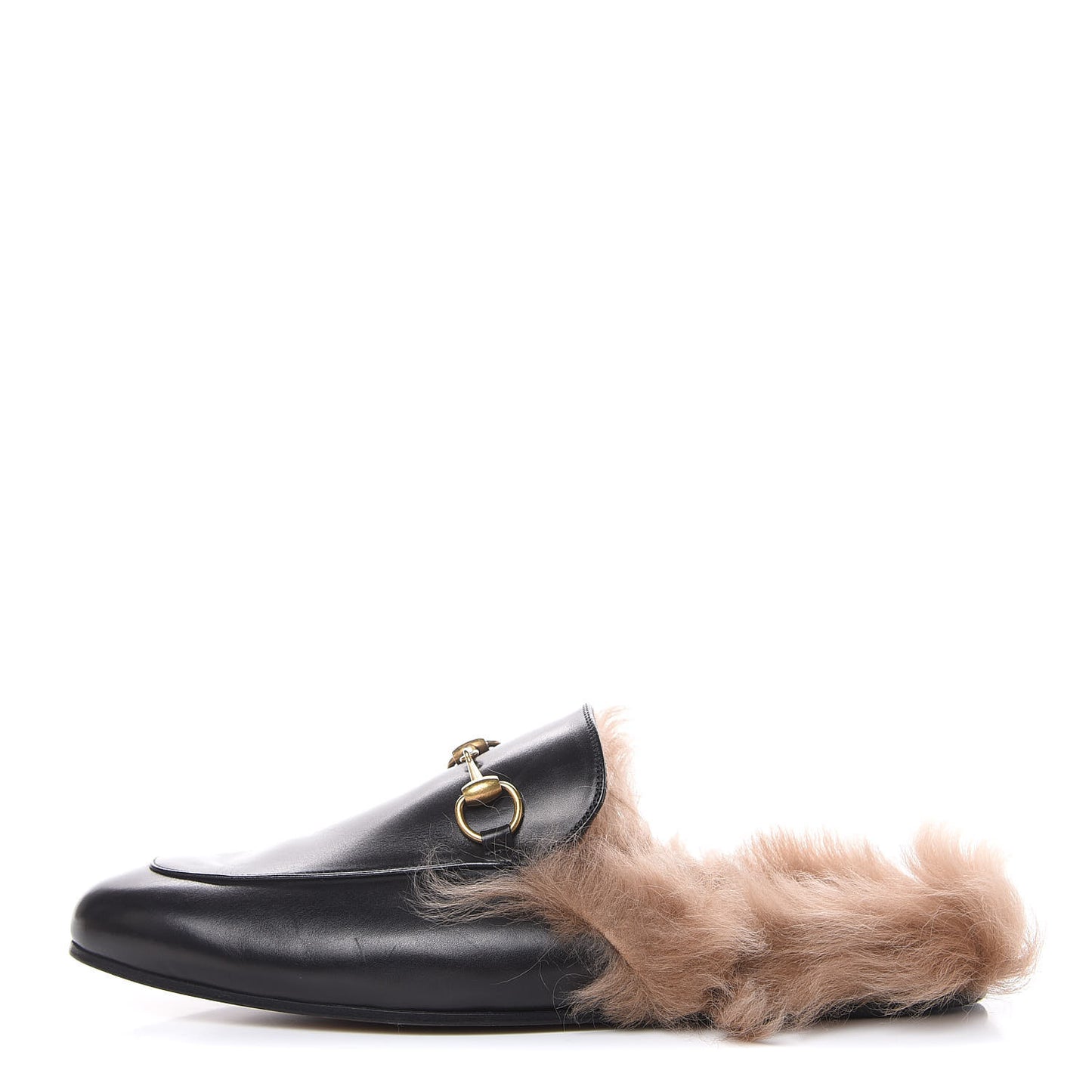 Calfskin Fur Mens Princetown Slippers 10.5 Black