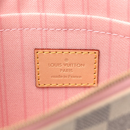 Louis Vuitton Damier Azur Neverfull MM GM Pochette Rose Ballerine 6 of 9