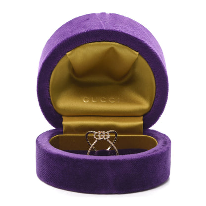 Gucci 18K Yellow Gold Diamond GG Running X Ring 56 7.5 5 of 5