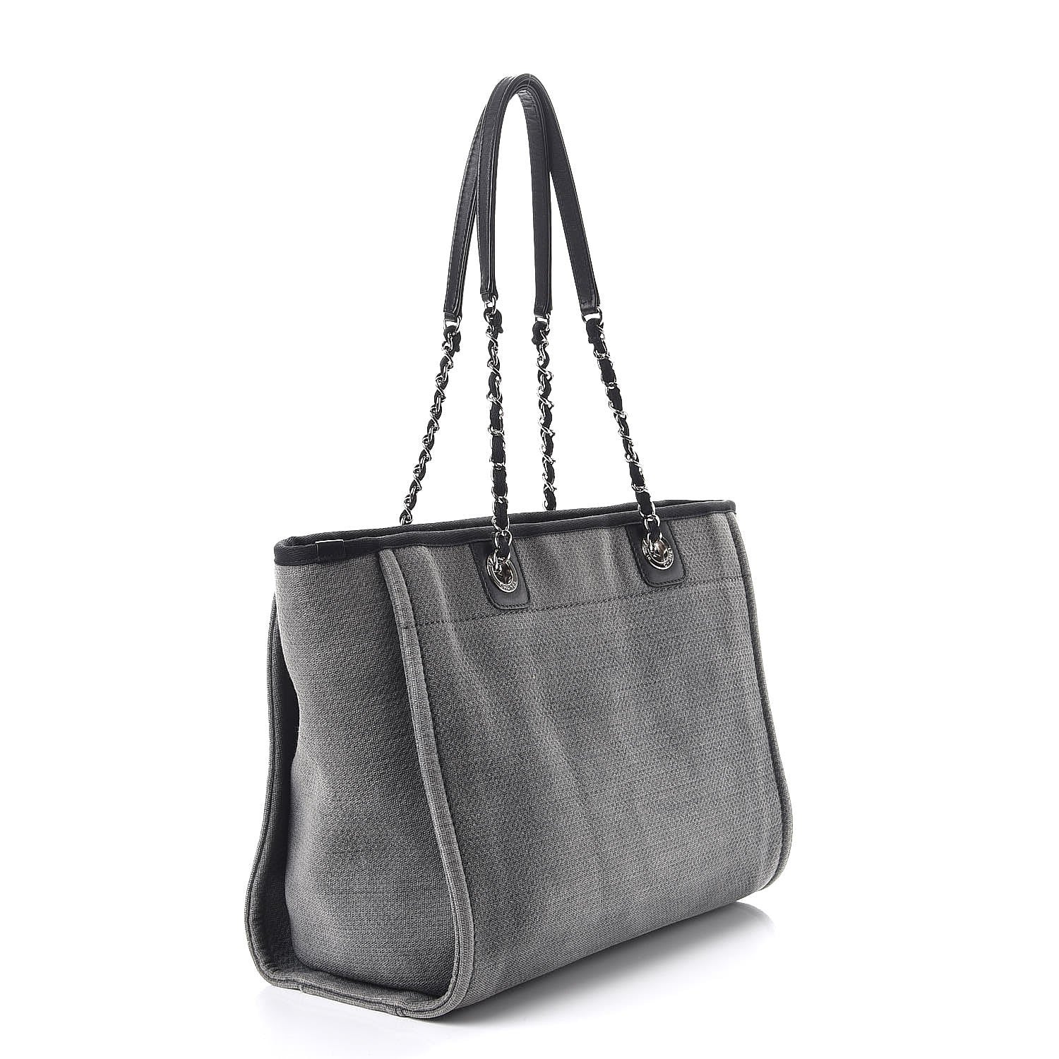 Chanel Canvas Small Deauville Tote Grey 3 of 7