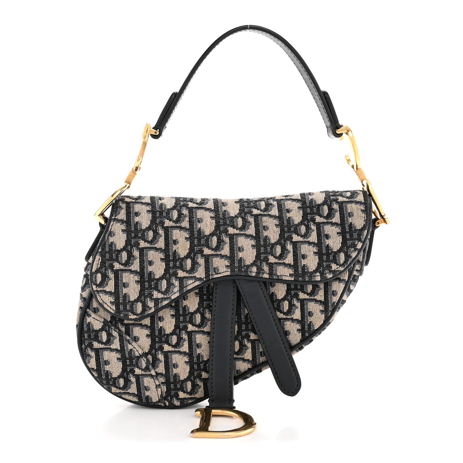 Christian Dior Oblique Mini Saddle Bag Blue 1 of 12
