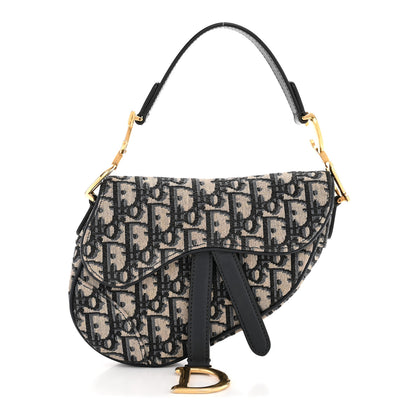 Christian Dior Oblique Mini Saddle Bag Blue 1 of 12