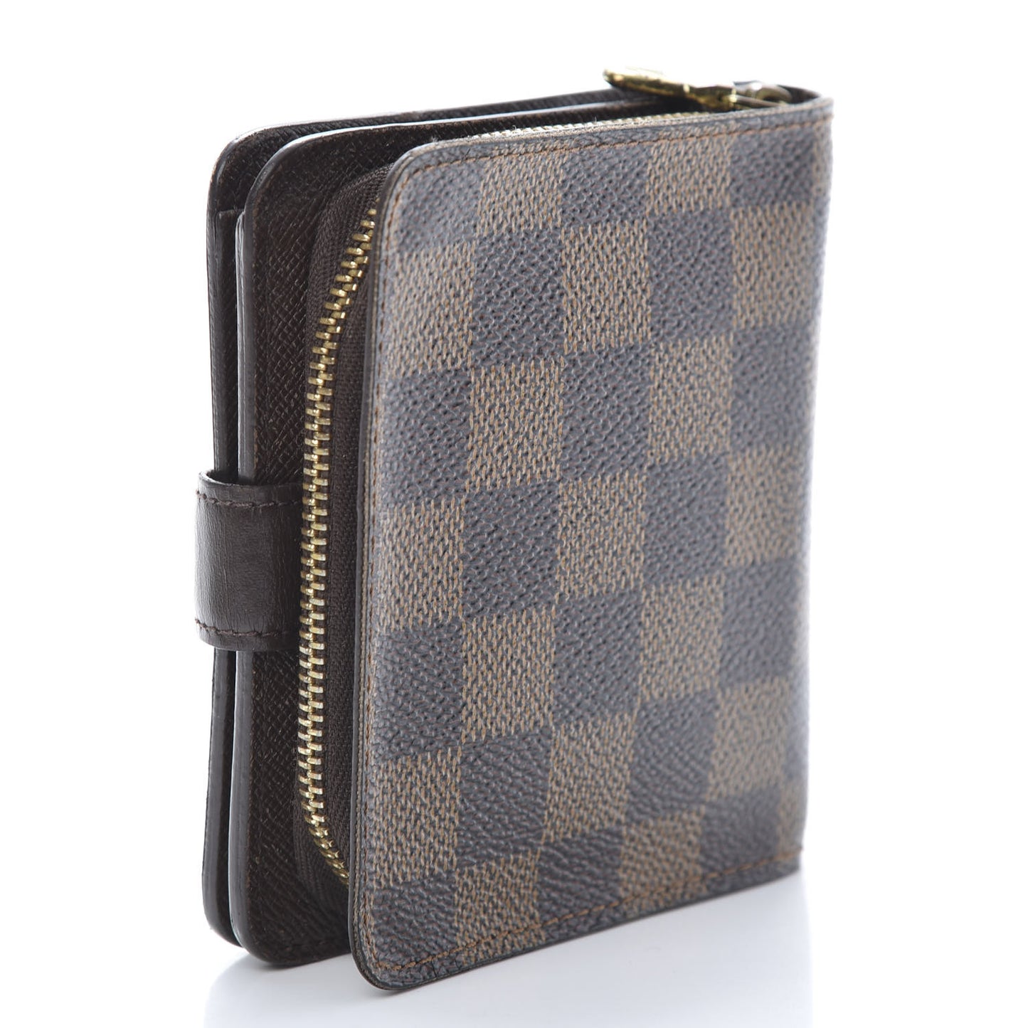 Damier Ebene Zippe Zipped Compact Wallet