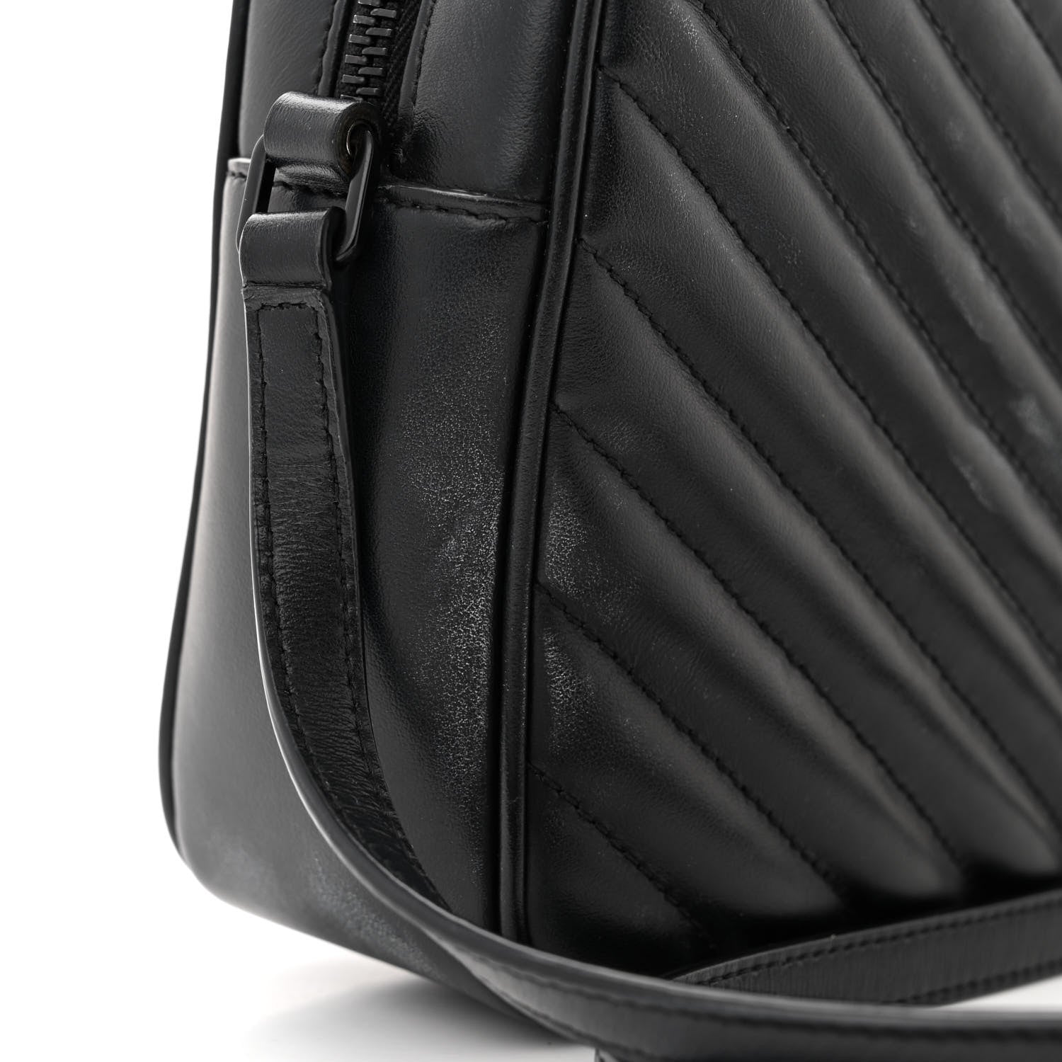 Saint Laurent Calfskin Matelasse Monogram Monochrome Lou Camera Bag Black 11 of 15