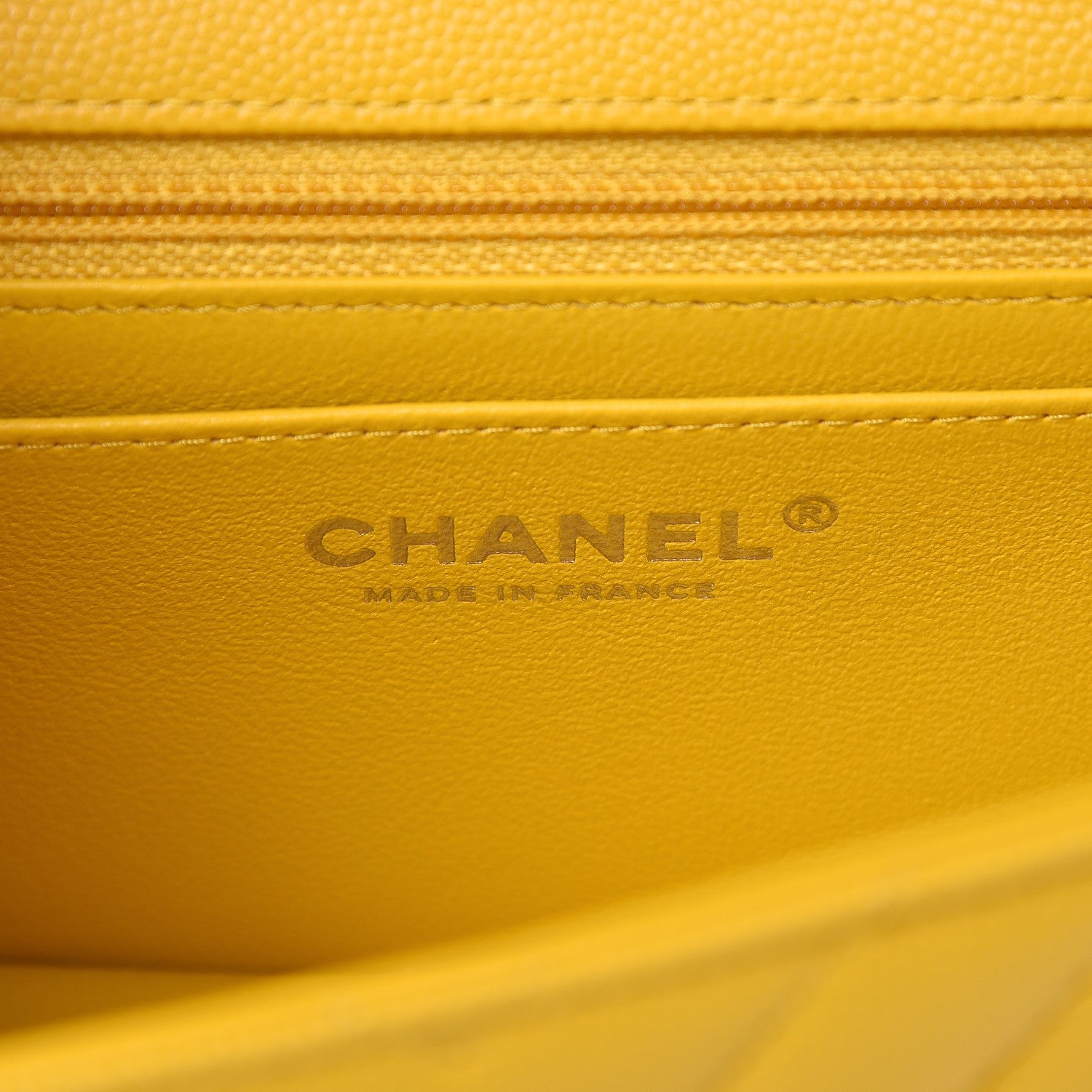 Chanel Caviar Chevron Quilted Mini Rectangular Flap Yellow 6 of 8