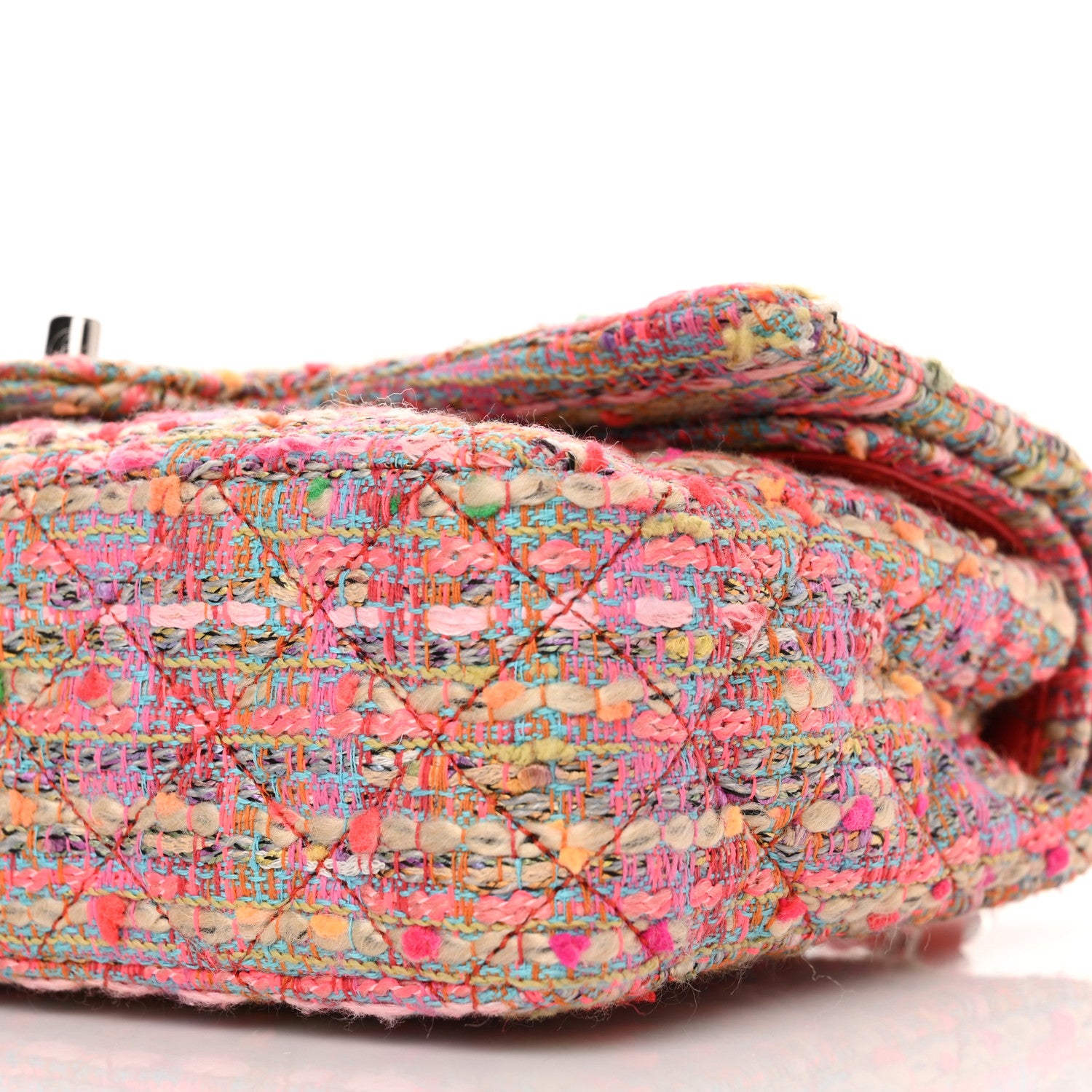 Chanel Tweed Quilted Medium Double Flap Multicolor 9 of 14