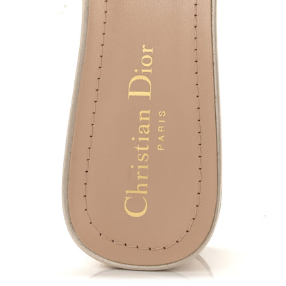 Christian Dior Metallic Satin Embroidered Dway 35mm Slide Sandals 40.5 Pale Gold 7 of 10