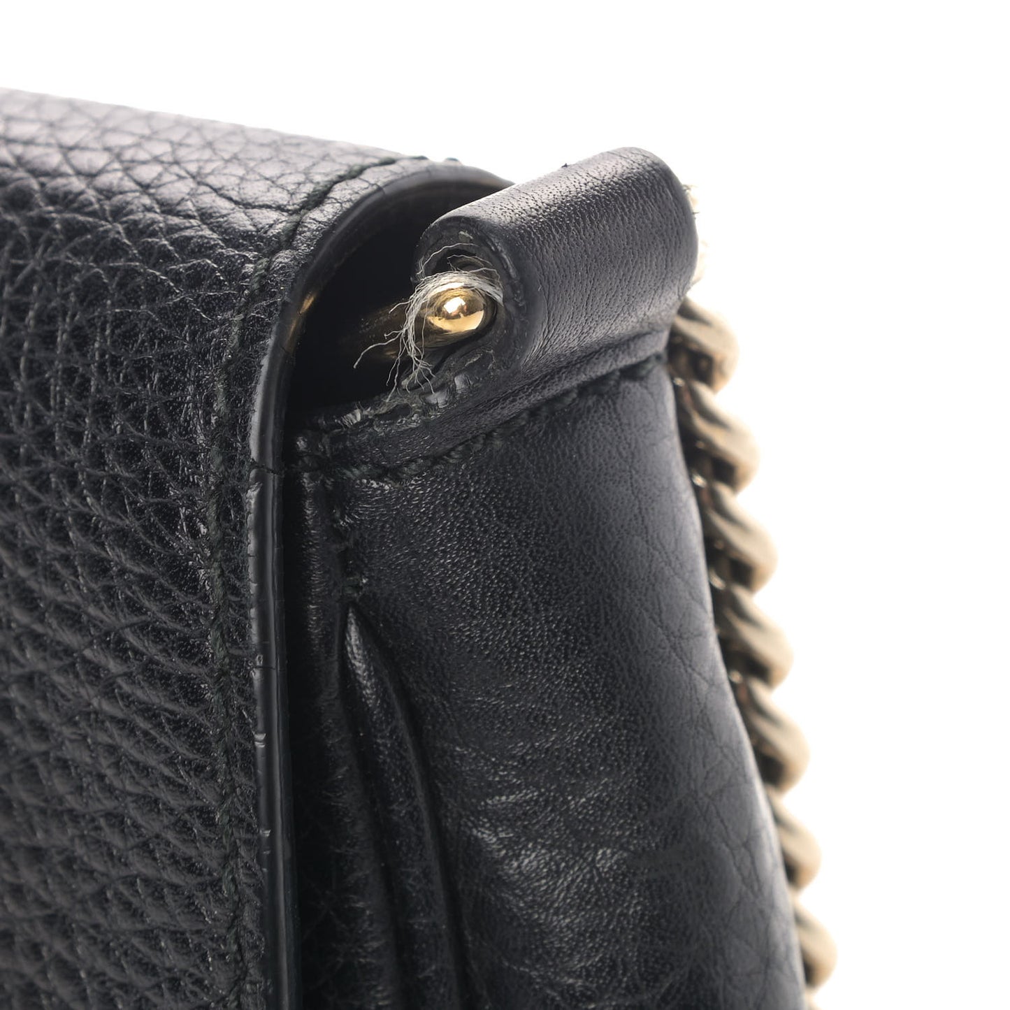 Pebbled Calfskin Medium Soho Flap Crossbody Black
