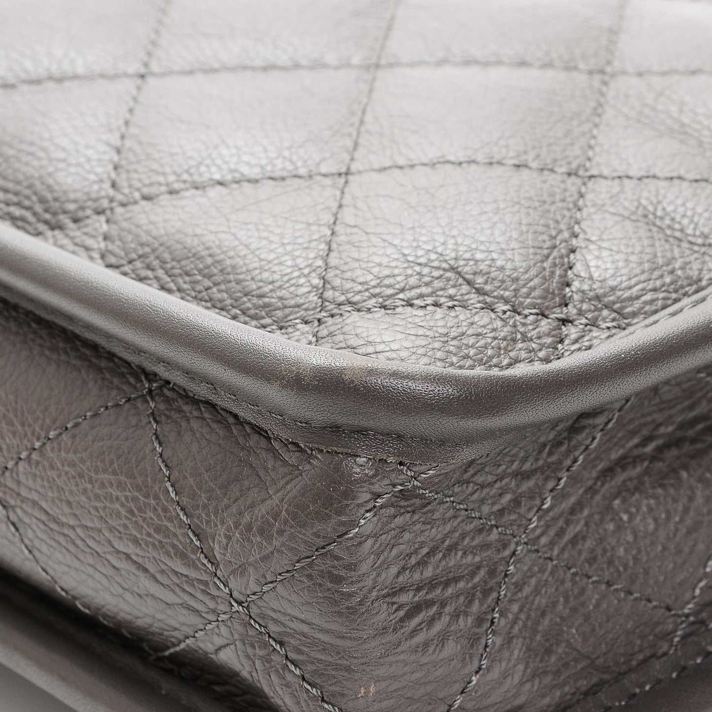 Calfskin Quilted Mini French Riviera Flap Grey