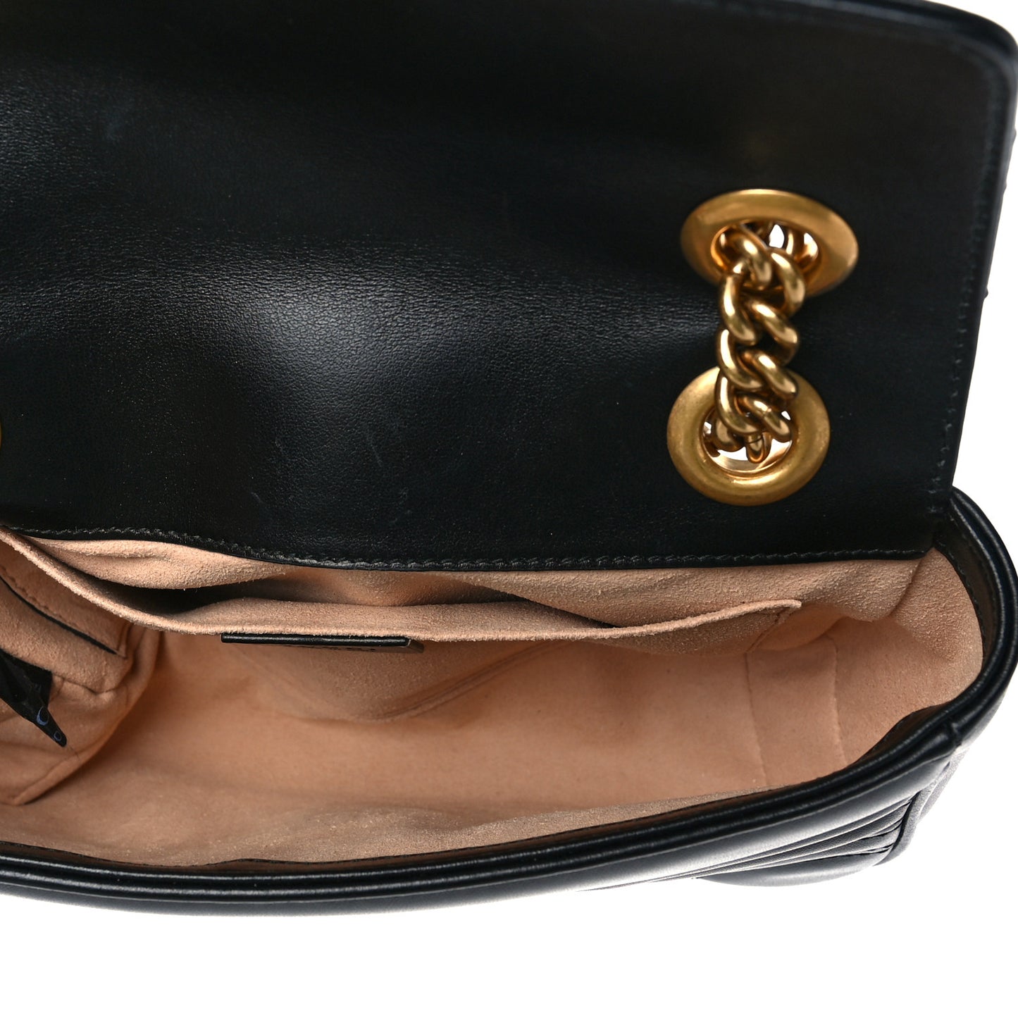 Calfskin Matelasse Mini GG Marmont Shoulder Bag Black
