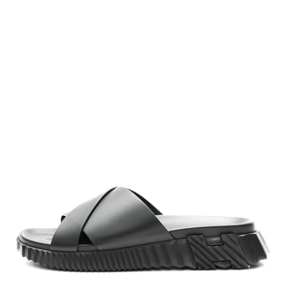 Hermes Nappa Mens Infra Sandals 42 Black 1 of 10