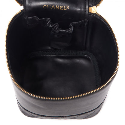 Chanel Calfskin Cosmetic Vanity Bag Black 6 of 9