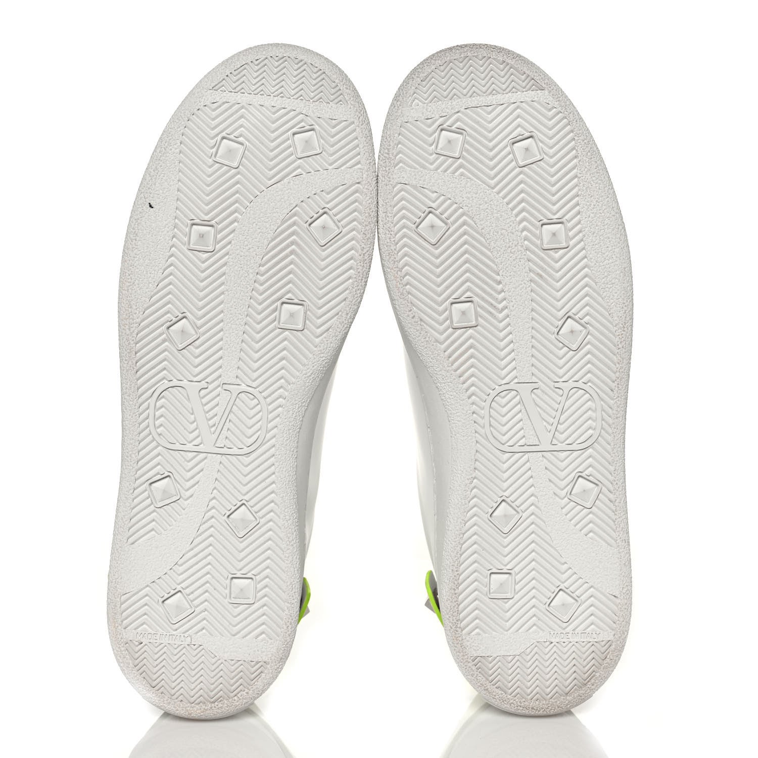 Valentino Garavani Calfskin Womens Backnet Sneakers 38.5 White Fluo Green 5 of 8